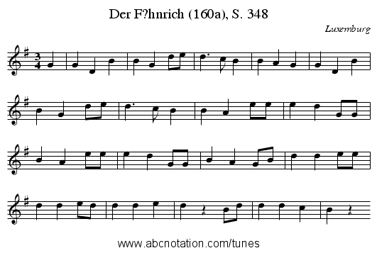 Der F?hnrich (160a), S. 348 - staff notation