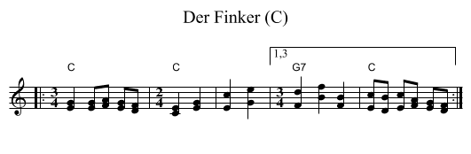 Der Finker (C) - staff notation