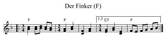Der Finker (F) - staff notation