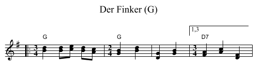 Der Finker (G) - staff notation