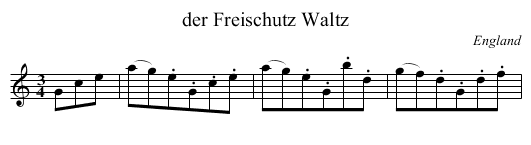 der Freischutz Waltz - staff notation