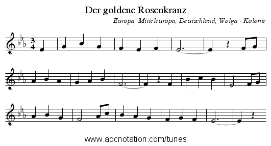 Der goldene Rosenkranz - staff notation