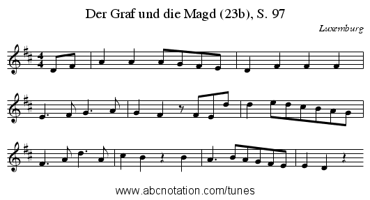 Der Graf und die Magd (23b), S. 97 - staff notation