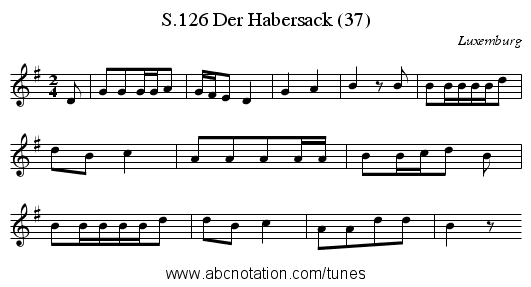 Der Habersack (37), S.126 - staff notation