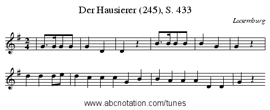 Der Hausierer (245), S. 433 - staff notation