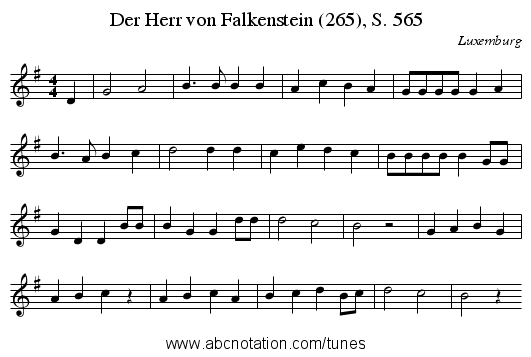 Der Herr von Falkenstein (265), S. 565 - staff notation