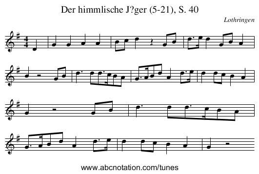 Der himmlische J?ger (5-21), S. 40 - staff notation
