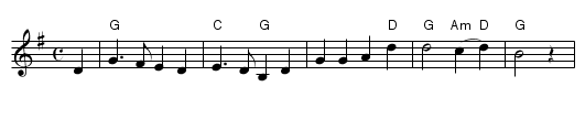 Der Jäger in dem grünen Wald... - staff notation