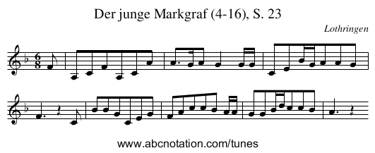 Der junge Markgraf (4-16), S. 23 - staff notation