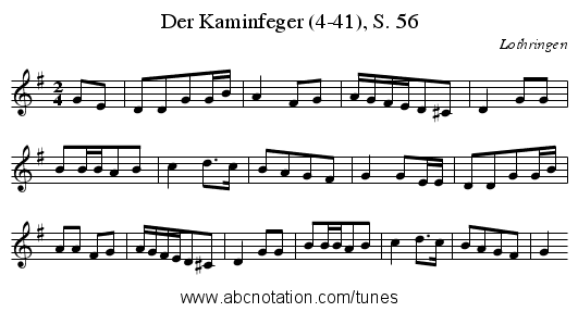 Der Kaminfeger (4-41), S. 56 - staff notation