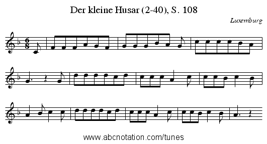 Der kleine Husar (2-40), S. 108 - staff notation