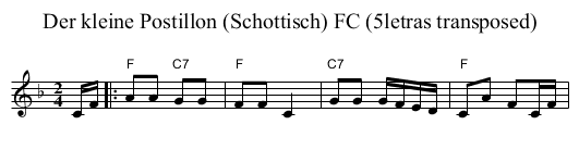 Der kleine Postillon (Schottisch) FC (5letras transposed) - staff notation