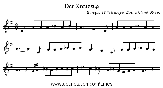 Der Kreuzzug - staff notation