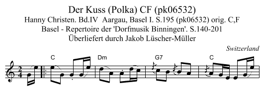 Der Kuss (Polka) CF (pk06532) - staff notation