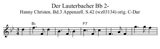 Der Lauterbacher Bb 2- - staff notation