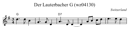 Der Lauterbacher G (wz04130) - staff notation