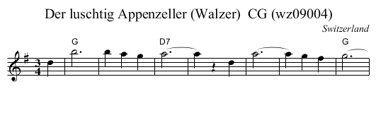 Der luschtig Appenzeller (Walzer)  CG (wz09004) - staff notation