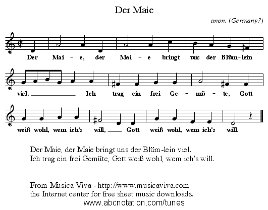 Der Maie - staff notation