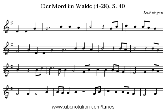 Der Mord im Walde (4-28), S. 40 - staff notation