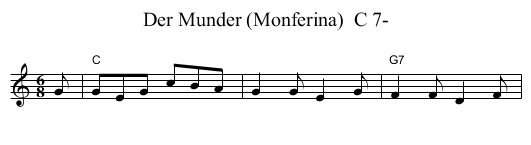 Der Munder (Monferina)  C 7- - staff notation