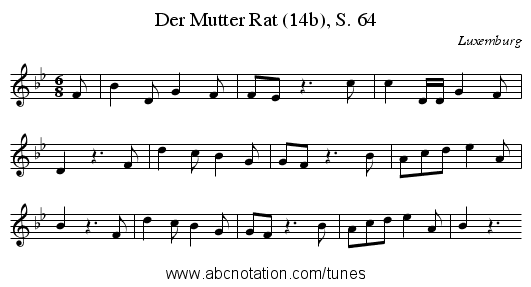 Der Mutter Rat (14b), S. 64 - staff notation
