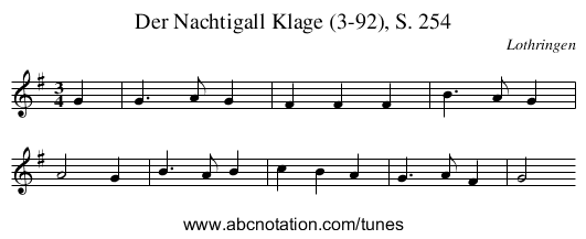 Der Nachtigall Klage (3-92), S. 254 - staff notation