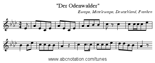 Der Odenwalder - staff notation