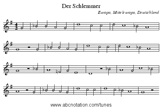 Der Schlemmer - staff notation