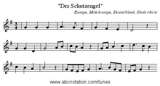 Der Schutzengel - staff notation
