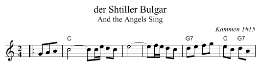 der Shtiller Bulgar - staff notation