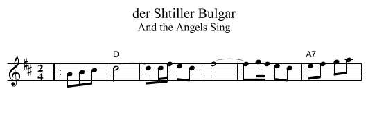 der Shtiller Bulgar - staff notation