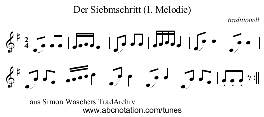 Der Siebmschritt (I. Melodie) - staff notation