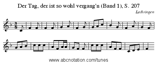 Der Tag, der ist so wohl vergang'n (Band 1), S. 207 - staff notation
