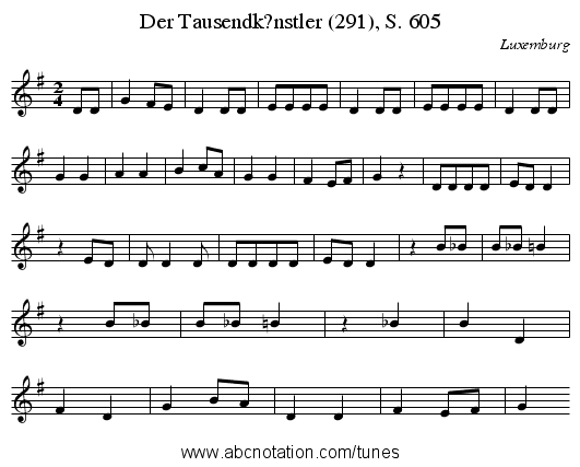 Der Tausendk?nstler (291), S. 605 - staff notation