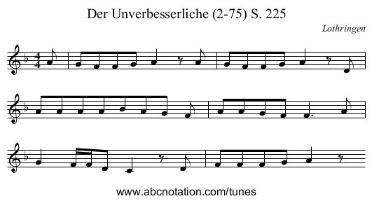 Der Unverbesserliche (2-75) S. 225 - staff notation