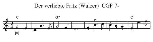 Der verliebte Fritz (Walzer)  CGF 7- - staff notation