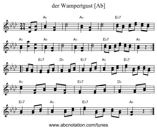 der Wampertgust [Ab] - staff notation