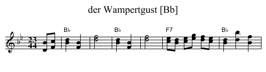 der Wampertgust [Bb] - staff notation