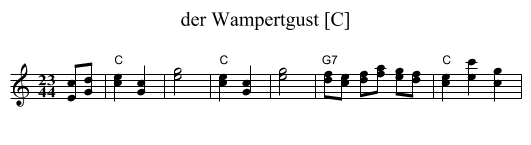 der Wampertgust [C] - staff notation