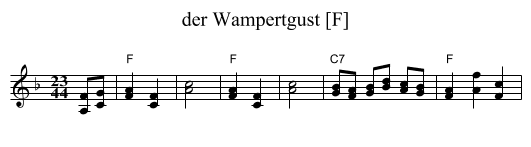 der Wampertgust [F] - staff notation