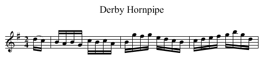 Derby Hornpipe - staff notation
