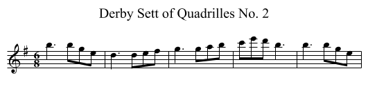 Derby Sett of Quadrilles No. 2 - staff notation