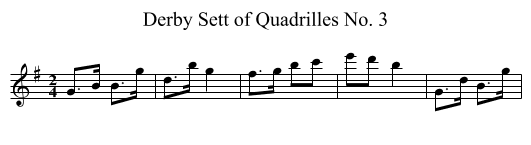 Derby Sett of Quadrilles No. 3 - staff notation