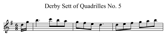 Derby Sett of Quadrilles No. 5 - staff notation