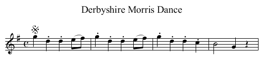 Derbyshire Morris Dance - staff notation