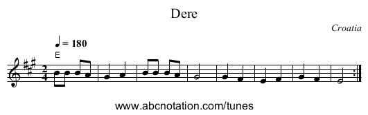 Dere - staff notation
