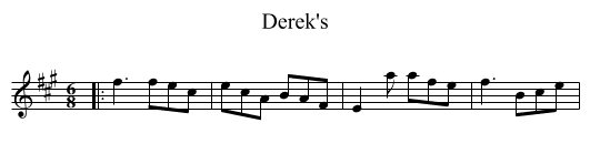 Derek's - staff notation