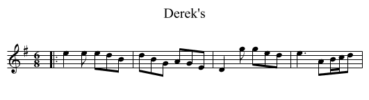 Derek's - staff notation