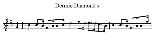 Dermie Diamond's - staff notation