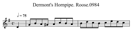 Dermont's Hornpipe. Roose.0984 - staff notation